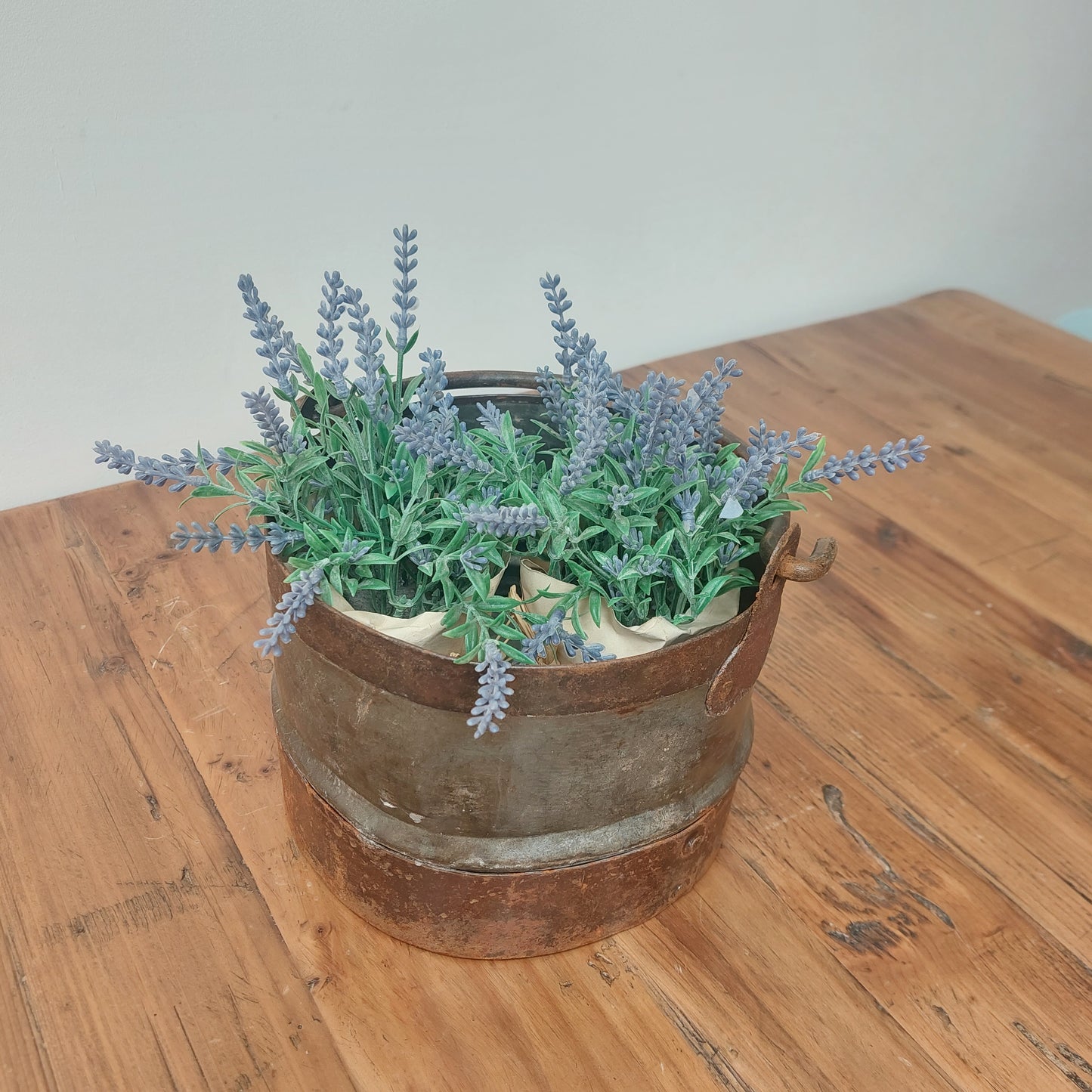 Metal Round Planter Bucket with Handle