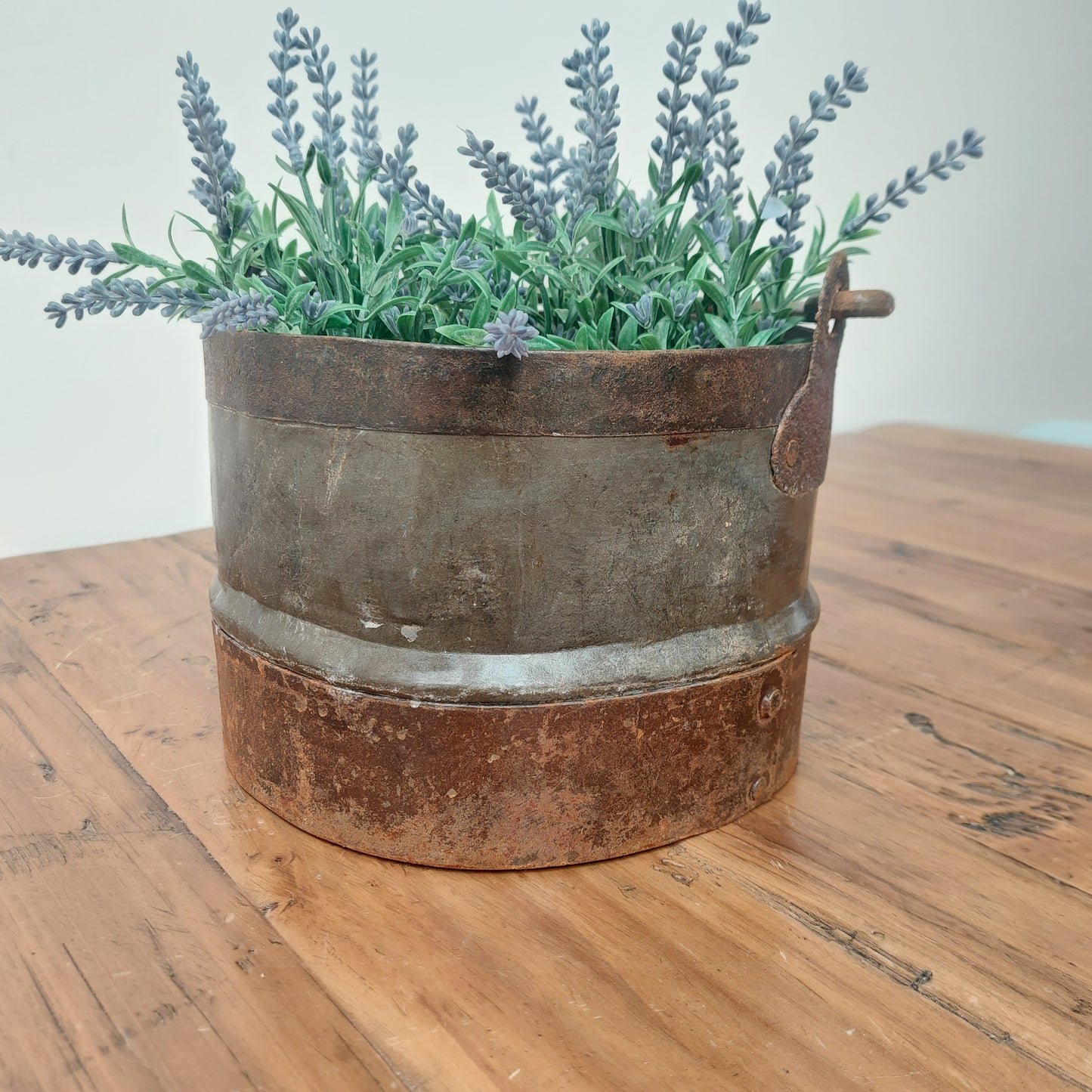 Metal Round Planter Bucket with Handle