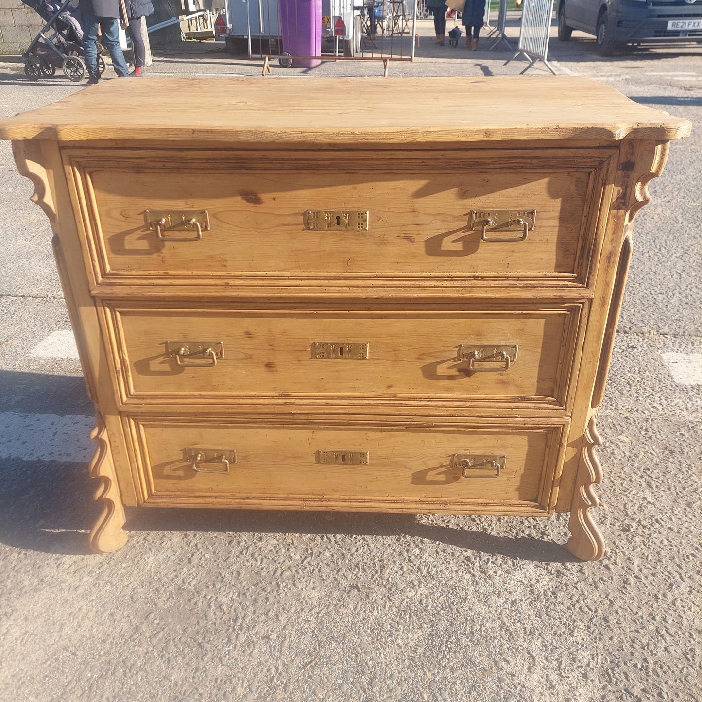 Antique Pine Chest of Drawers 3 Drawer