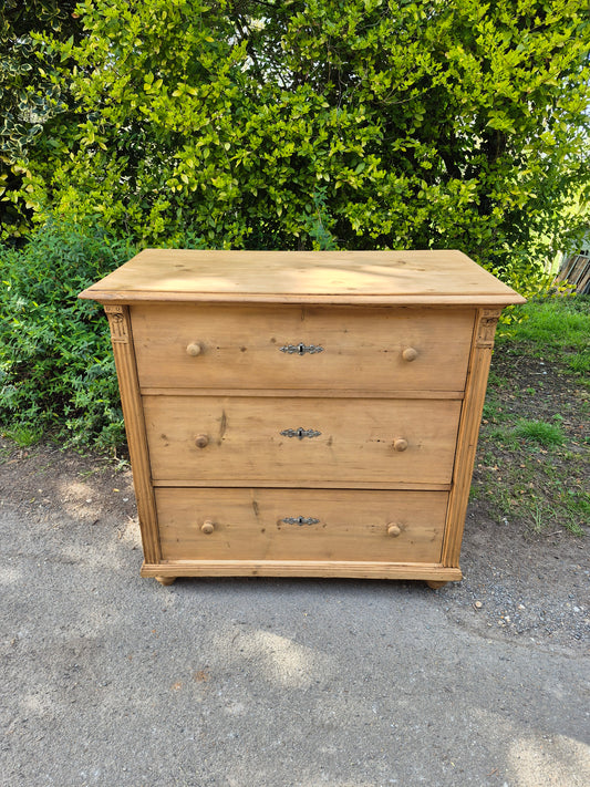 Large Antique Pine Chest of Drawers