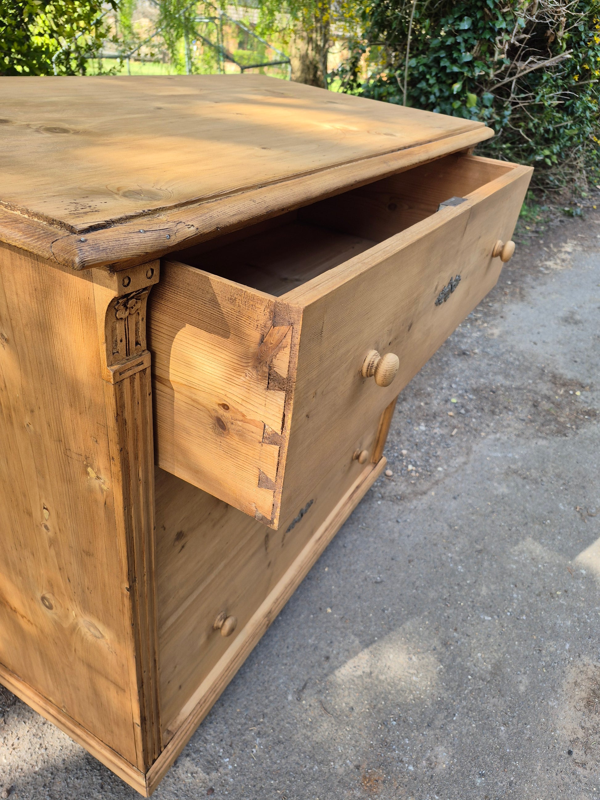 Large Antique Pine Chest of Drawers