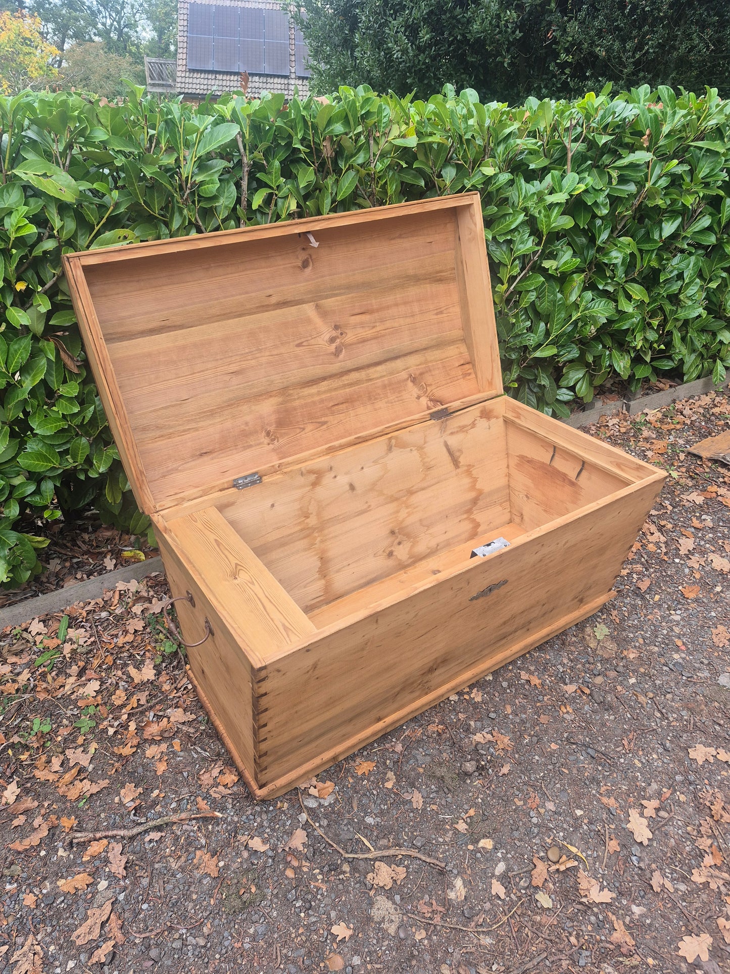 Antique Pine Blanket Box Toy Box Chest