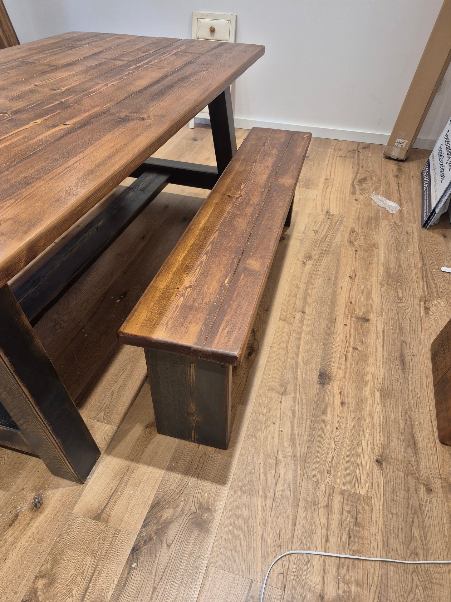 Chunky Solid Pine Farmhouse Style Kitchen Table