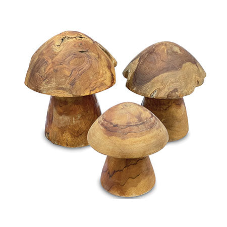 Wooden Teak Mushrooms for Inside or Outside