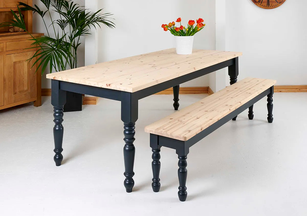 Pine Farmhouse Benches with turned legs