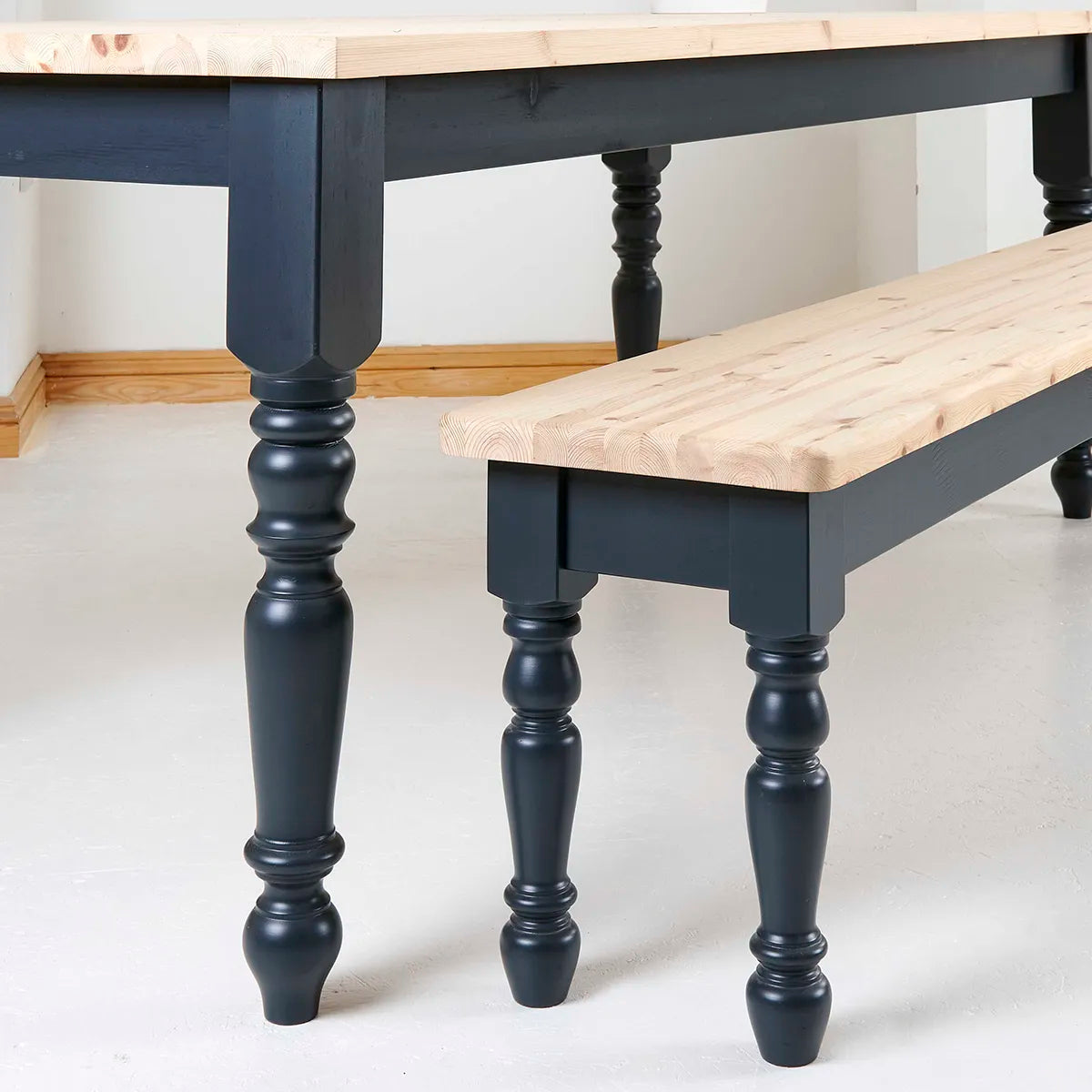 Pine Farmhouse Benches with turned legs
