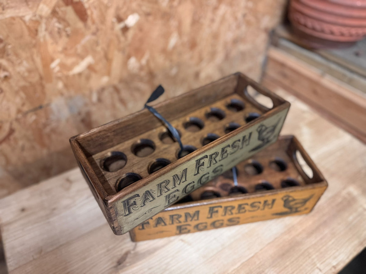 Wooden Egg Box Free Range Eggs Kitchen Storage Box, dozen eggs
