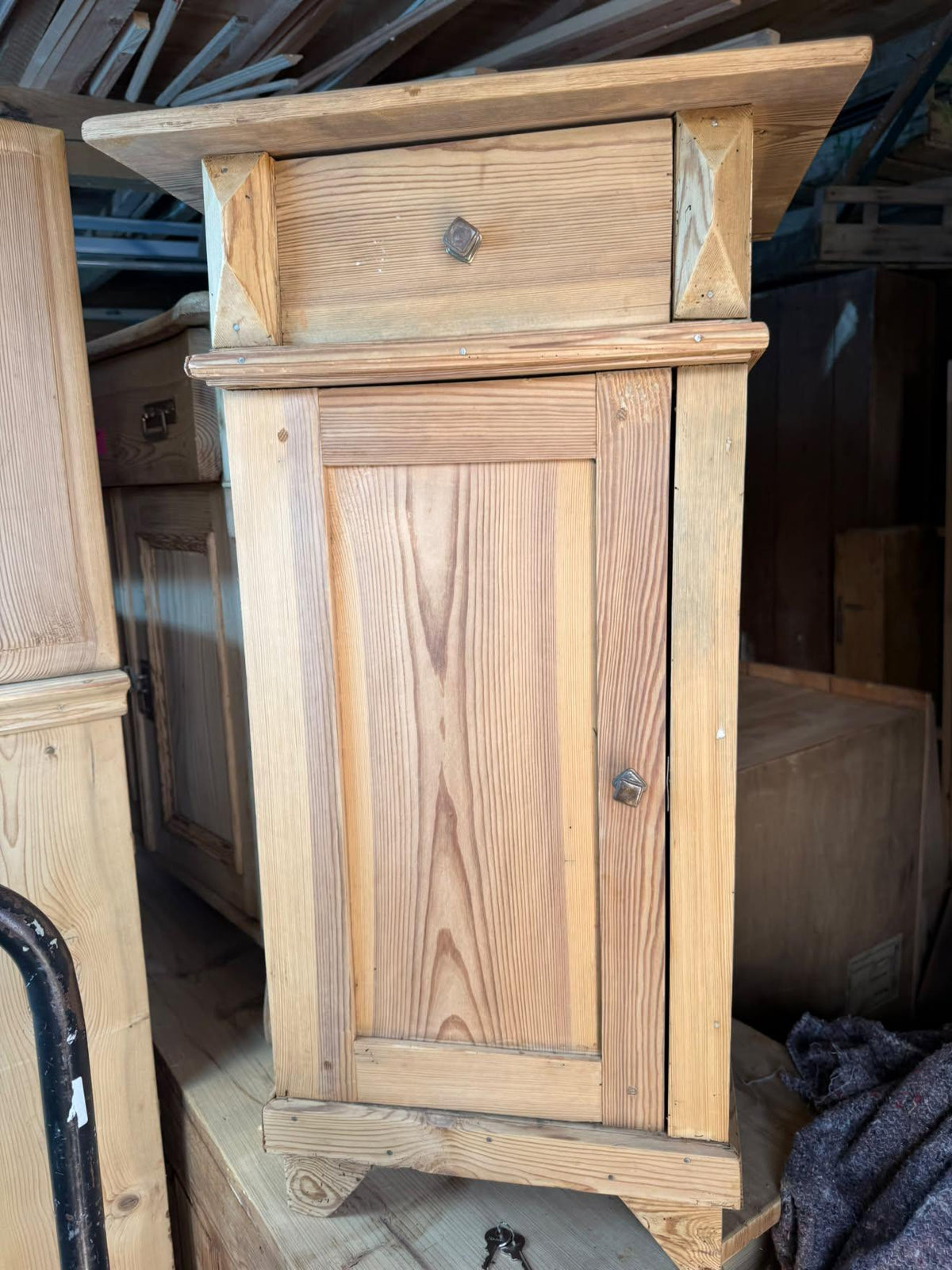 Pair of Antique Pine Bedside Cabinets Tables