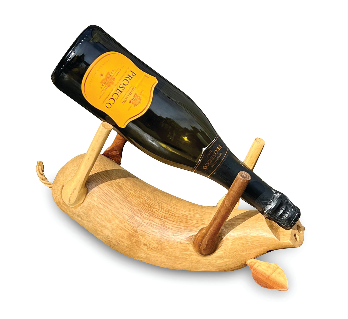 Drunken Pig  or Duck Bottle Holder Made From Bamboo