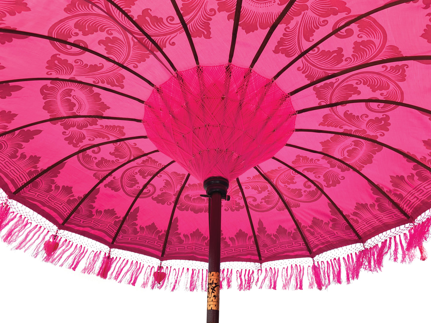 Garden Ceremonial Material Parasols Hand Made in Bali, Green, Mint, Orange, Pink, Blue, Yellow
