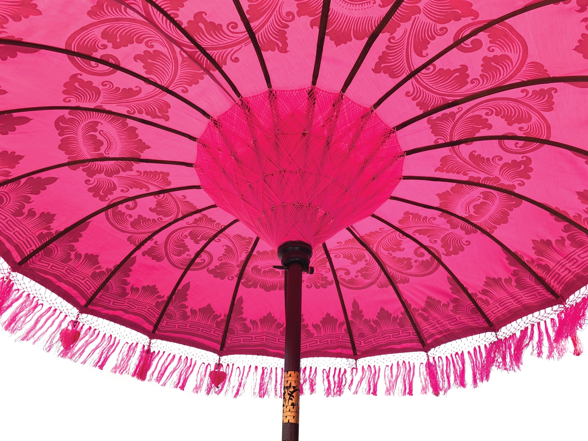 Garden Ceremonial Material Parasols Hand Made in Bali, Green, Mint, Orange, Pink, Blue, Yellow