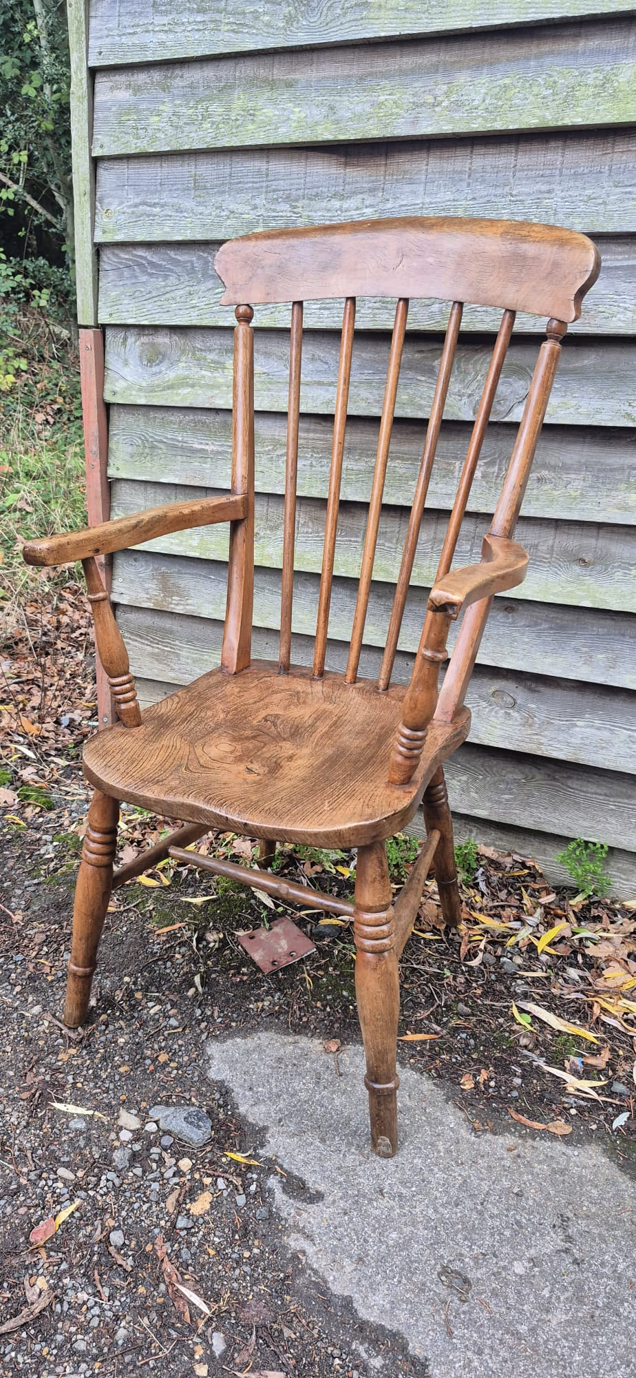 Antique Oak Grandad Chair Carver Armchair
