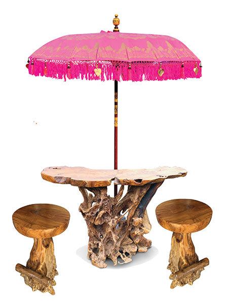 Garden Ceremonial Material Parasols Hand Made in Bali, Green, Mint, Orange, Pink, Blue, Yellow