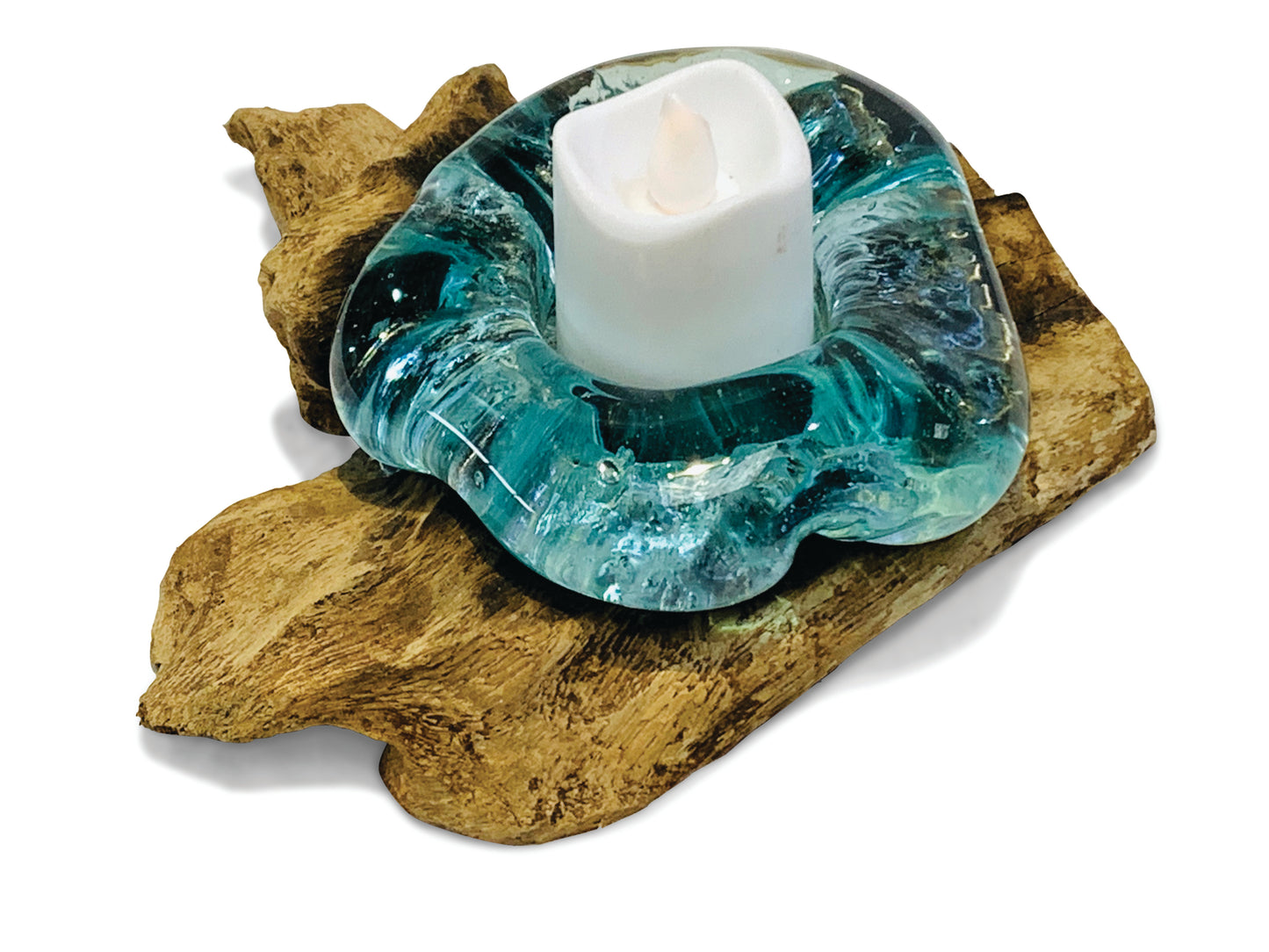 Root With Glass Tea Candle Holder, candle not included