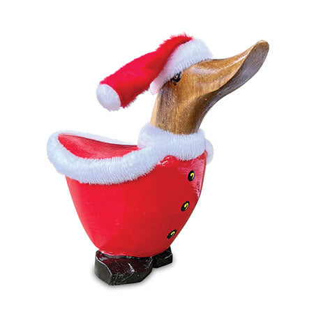Waddling Santa Christmas Wooden Duck