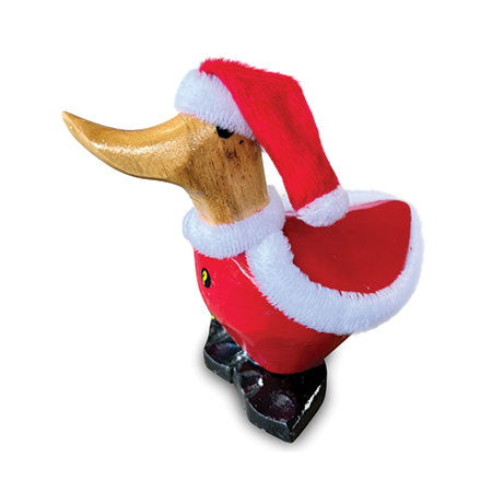 Waddling Santa Christmas Wooden Duck