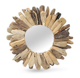 round driftwood mirror