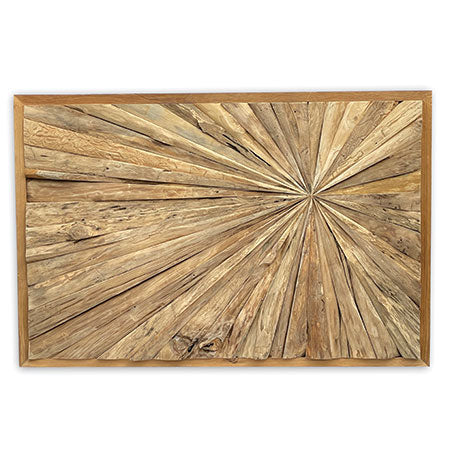 Driftwood Rectangular Sun Wall Panel Art