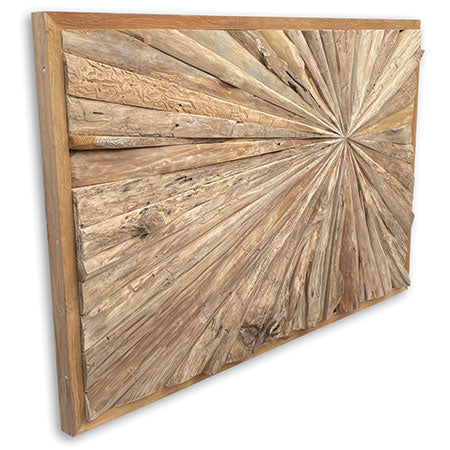 Driftwood Rectangular Sun Wall Panel Art