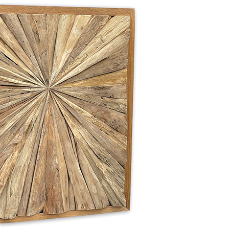 Driftwood Rectangular Sun Wall Panel Art