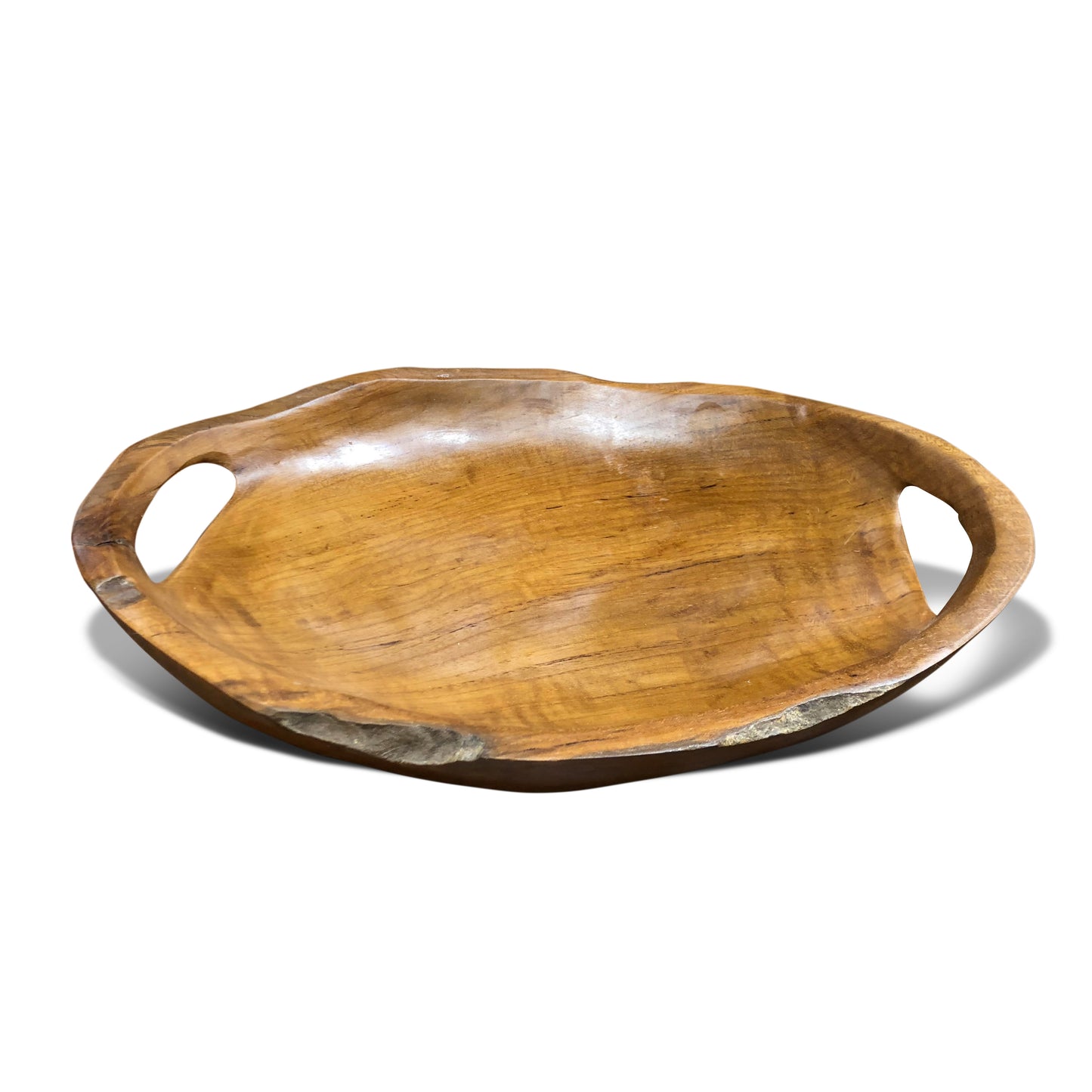 Teak Fruit bowl with Cut Out Handles
