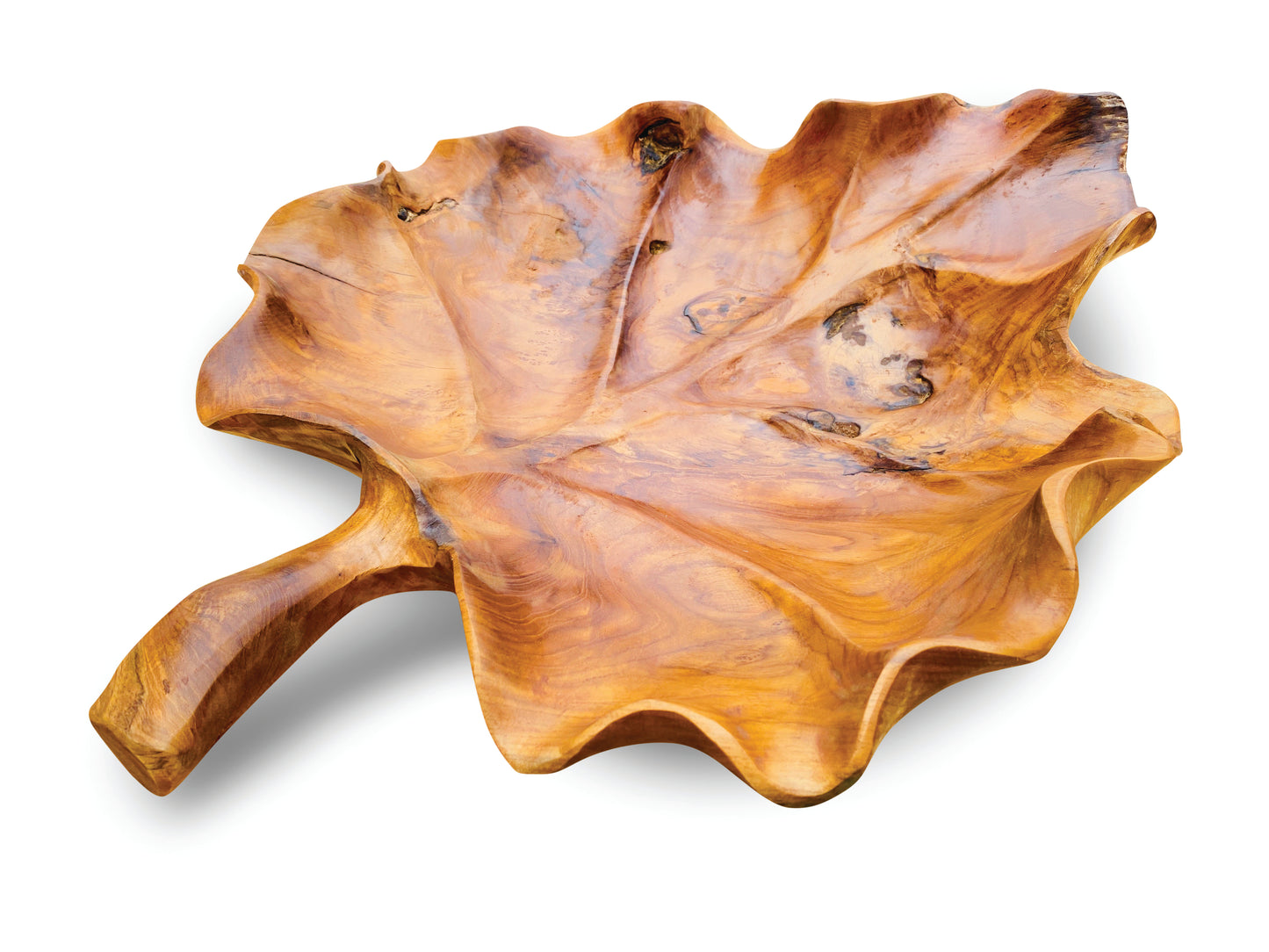 Root Giant Leaf Bowl  made from Teak, Fruit Bowl