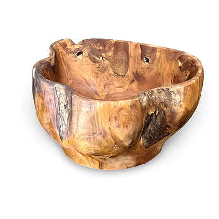 Hand made large root fruit bowl, high sided