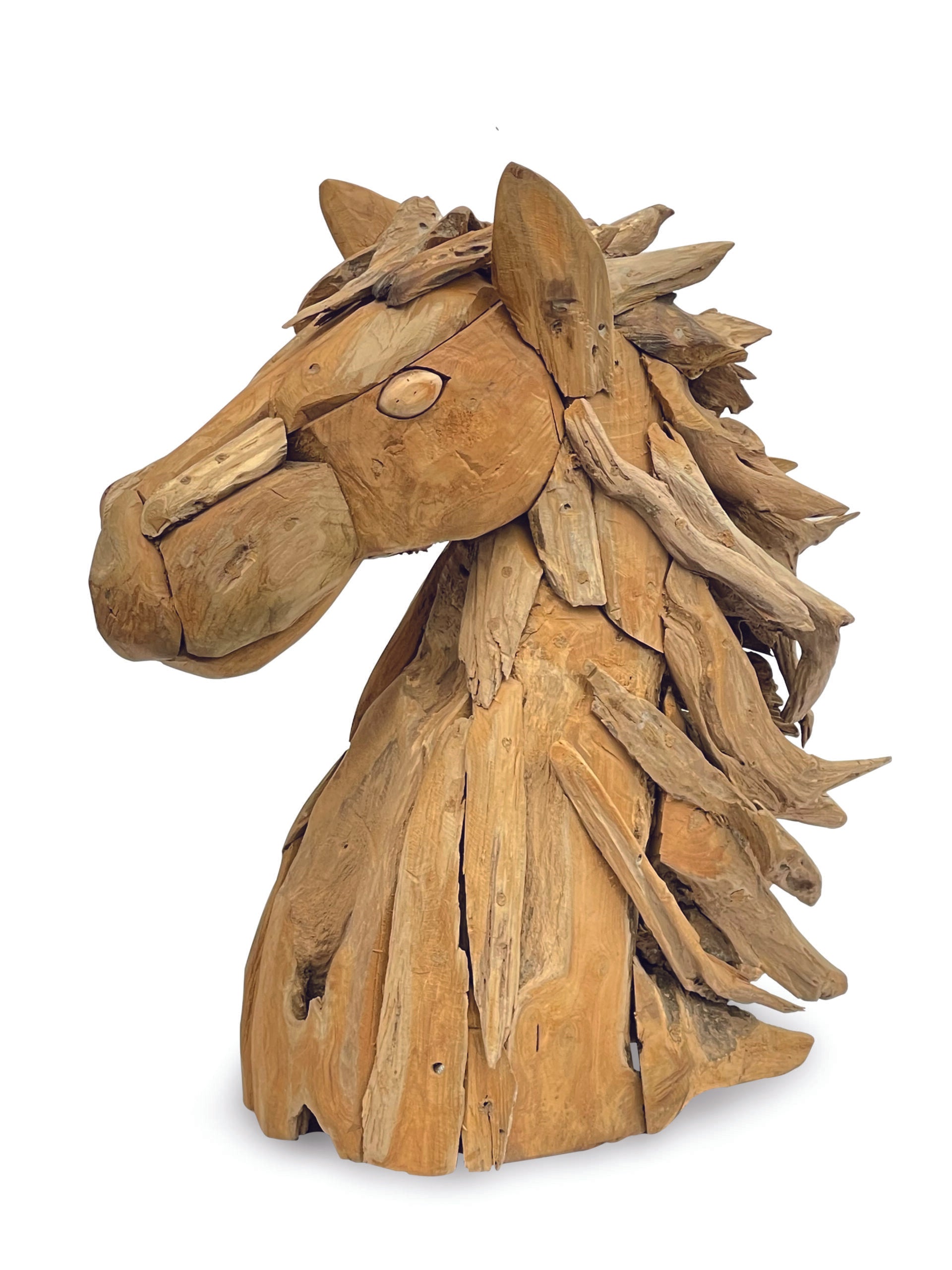 Wooden Horse Head Sculpture