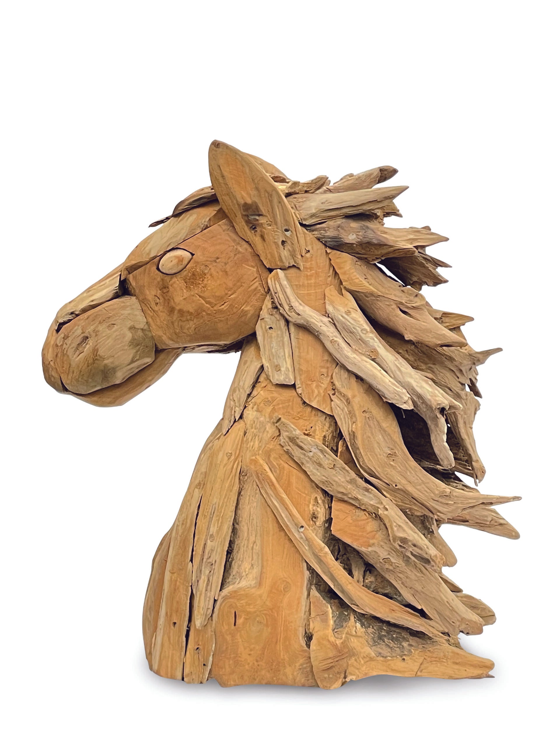Wooden Horse Head Sculpture