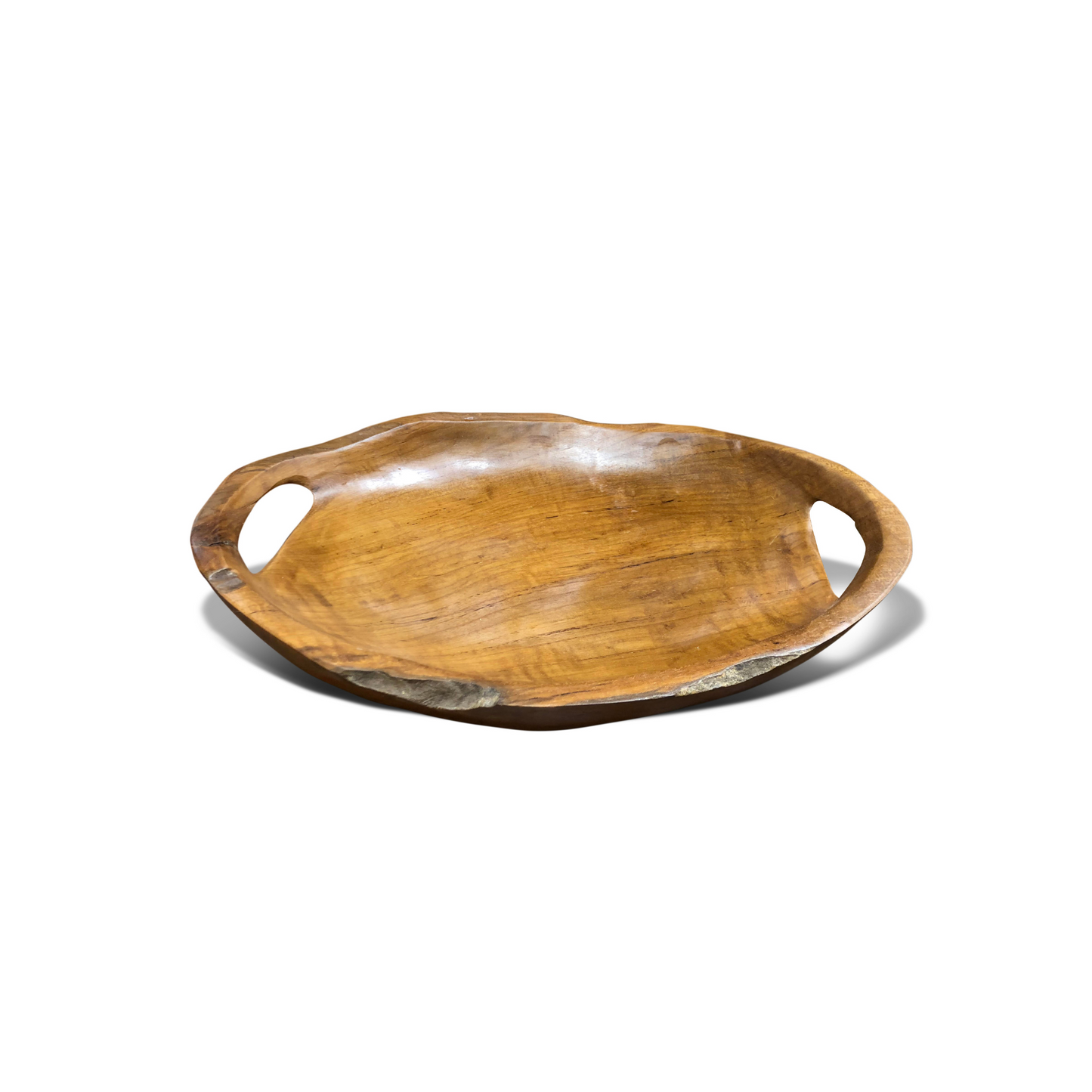 Teak Fruit bowl with Cut Out Handles