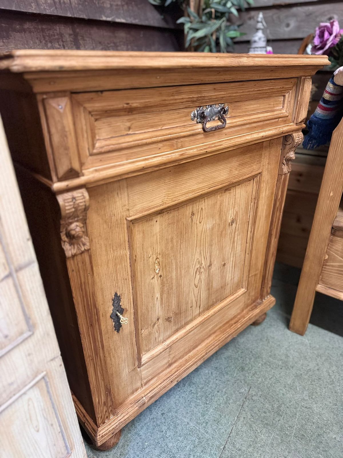 Antique Pine Cupboard Sideboard