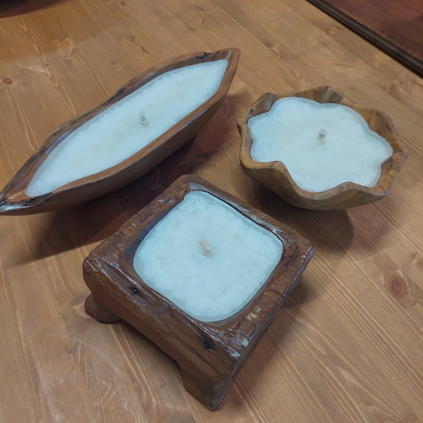 Wooden Bowl Candles