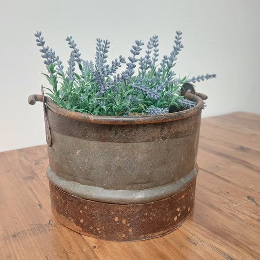 Metal Round Planter Bucket with Handle