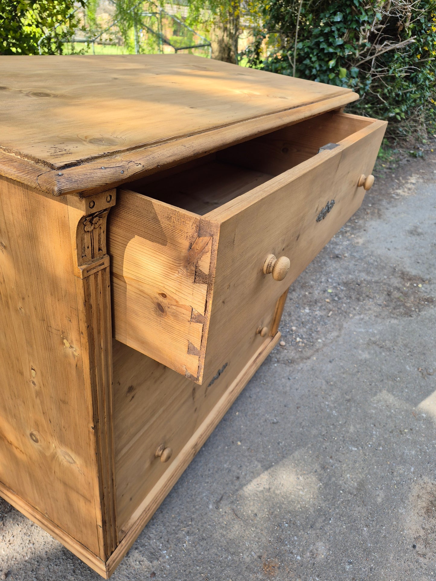 Large Antique Pine Chest of Drawers