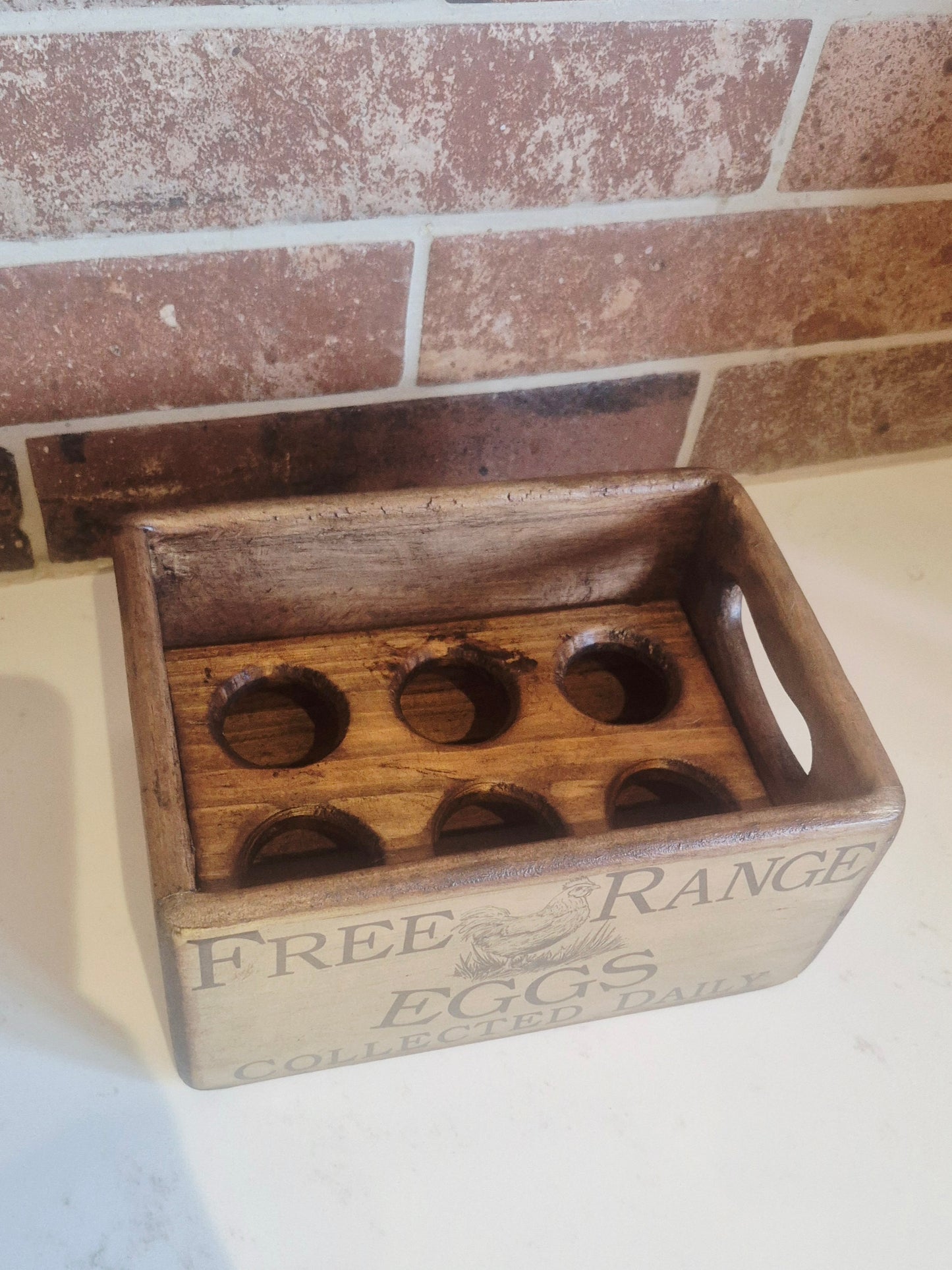Wooden Egg Box Free Range Eggs Kitchen Storage Box
