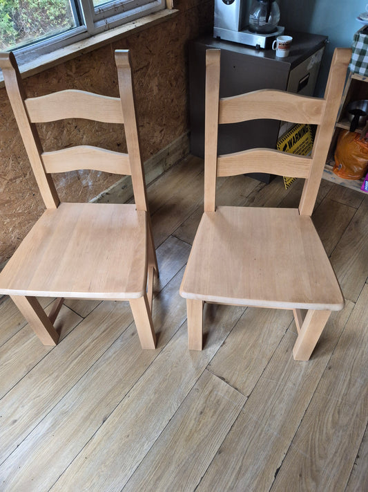 Solid Seat Beech Dining Chairs