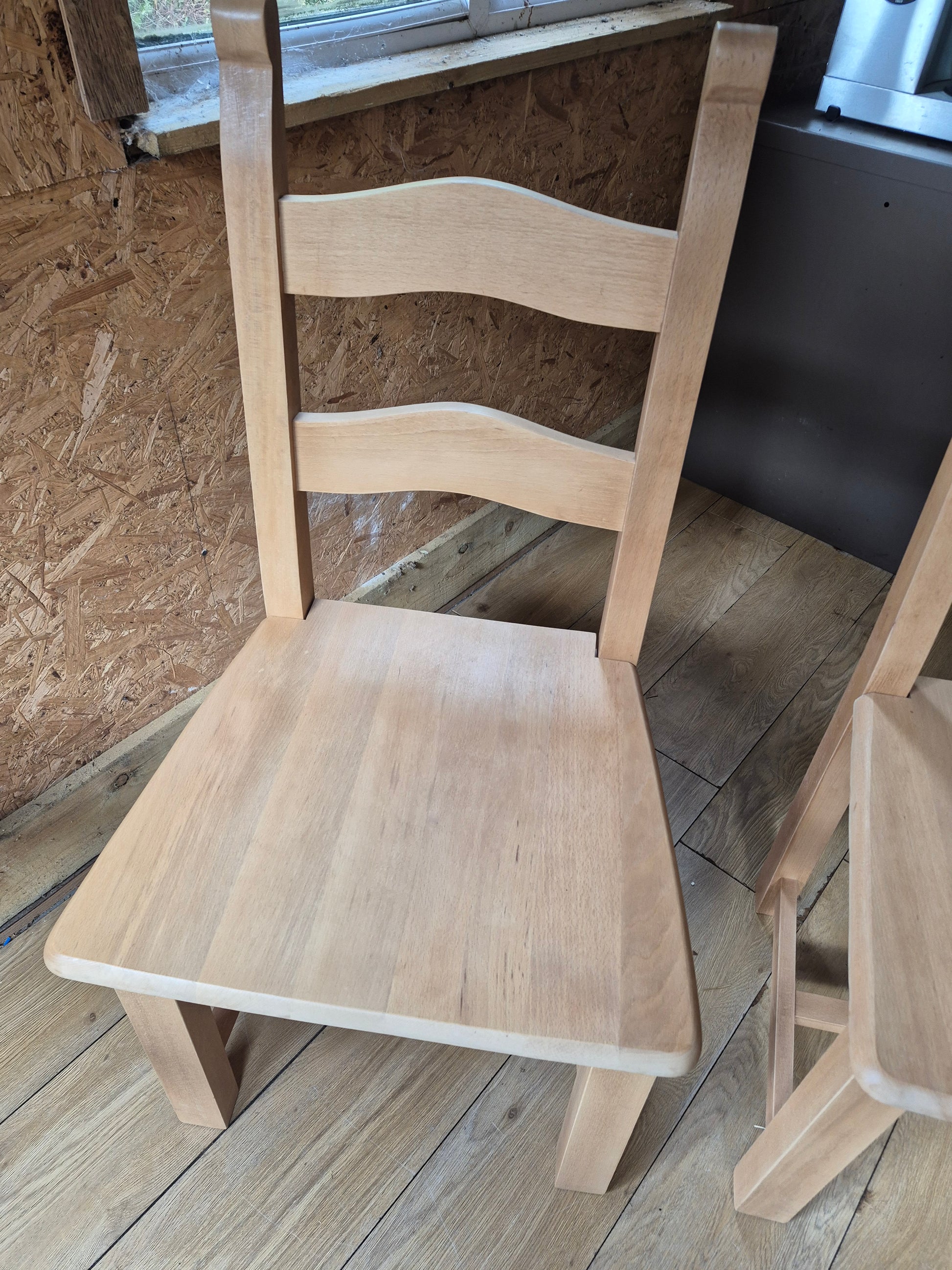 Solid Seat Beech Dining Chairs