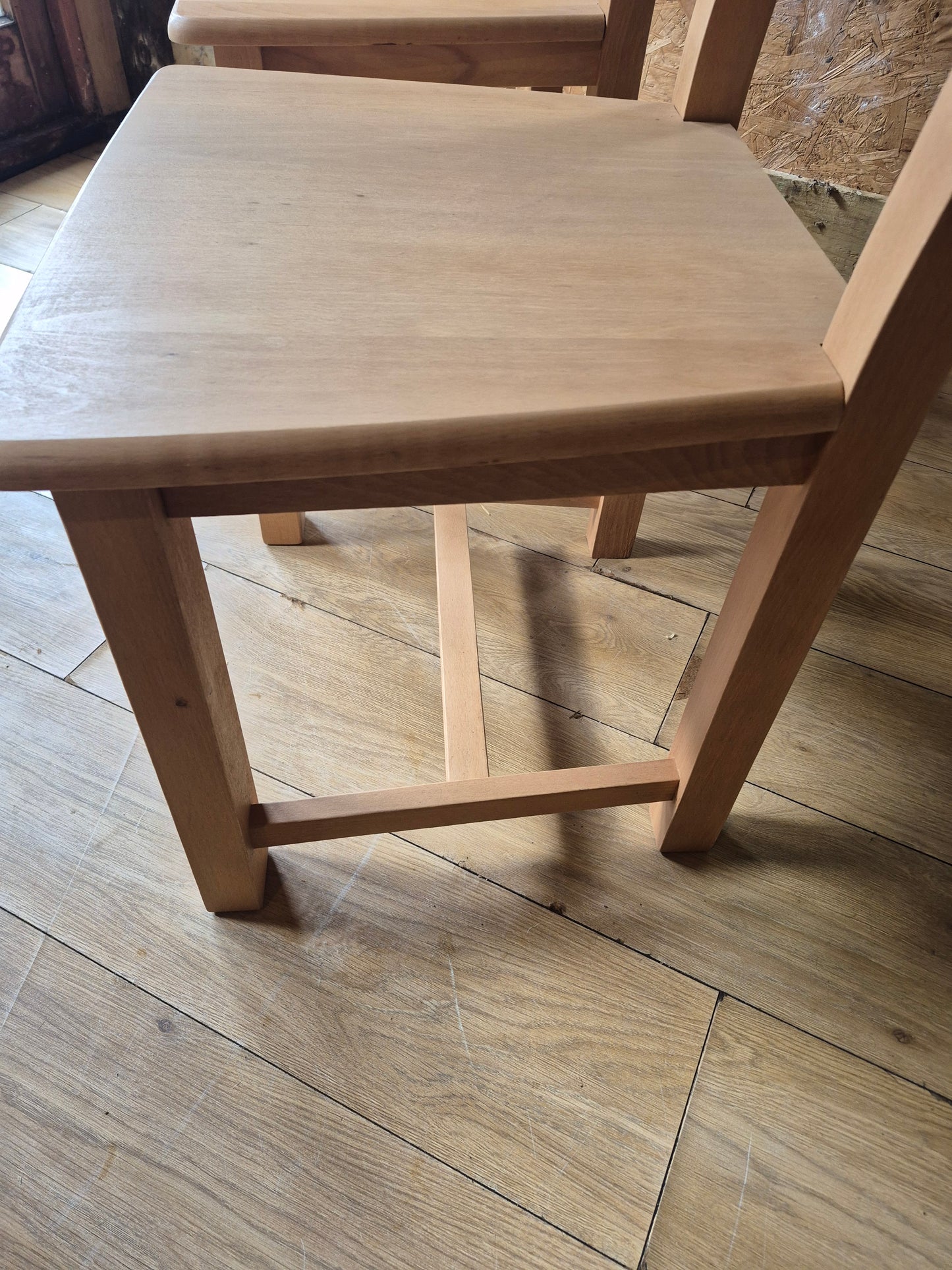 Solid Seat Beech Dining Chairs