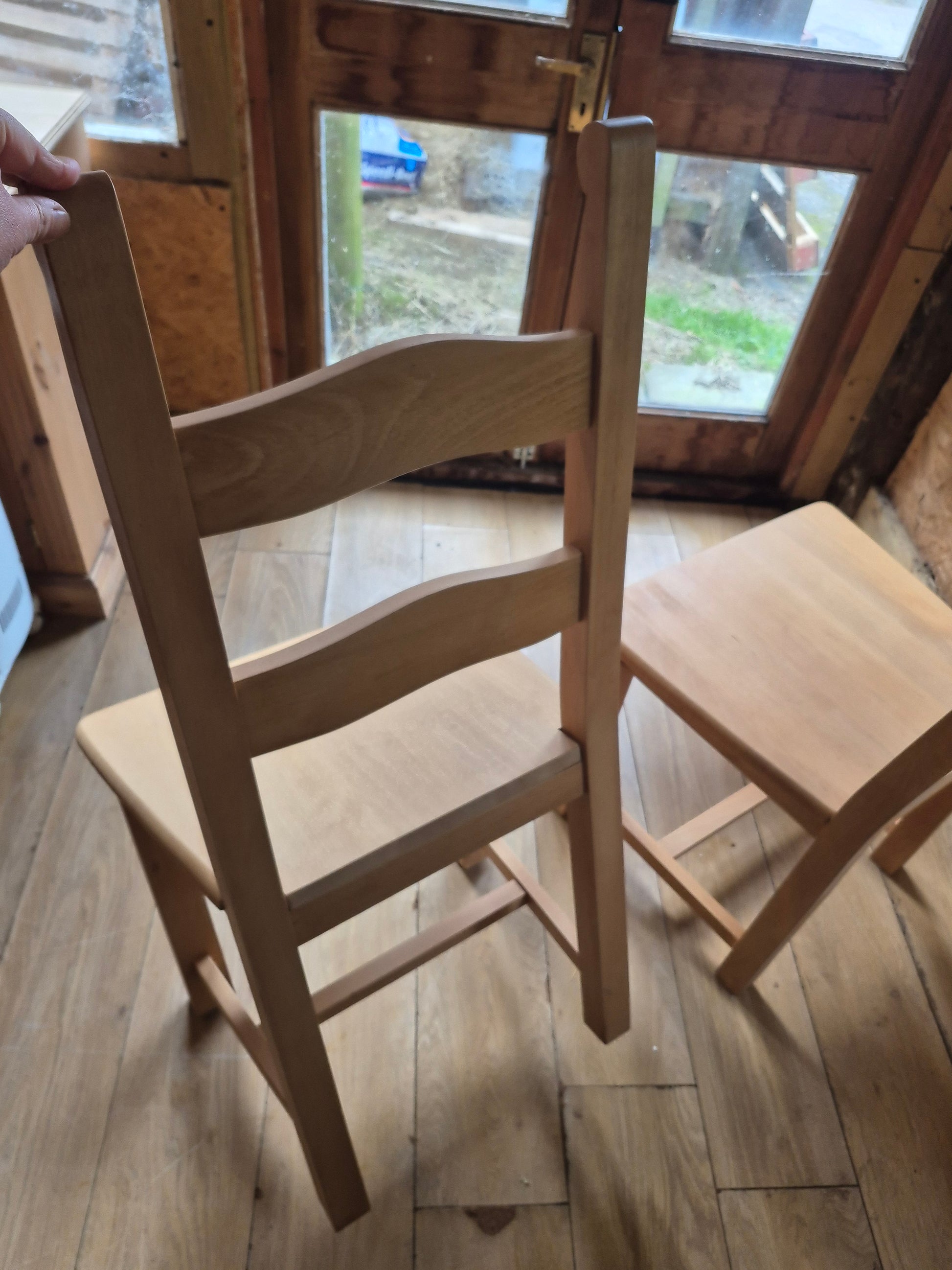 Solid Seat Beech Dining Chairs