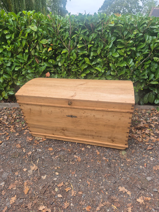 Antique Pine Blanket Box Toy Box Chest