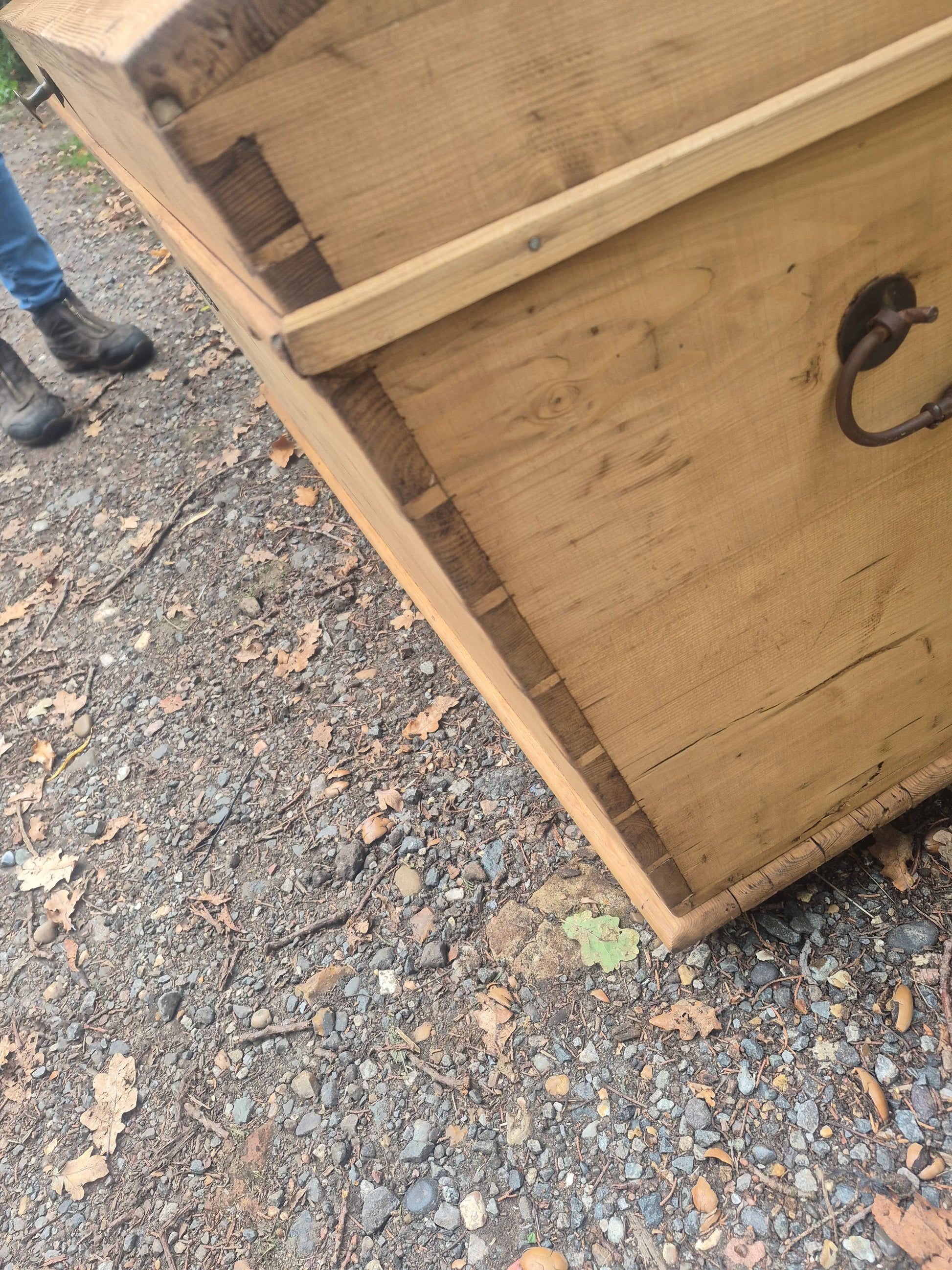Antique Pine Blanket Box Toy Box Chest