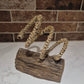 Driftwood & Rope Wine Holder Tilted