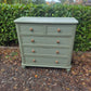 Painted Antique Chest of Drawers with Bun Feet