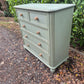 Painted Antique Chest of Drawers with Bun Feet