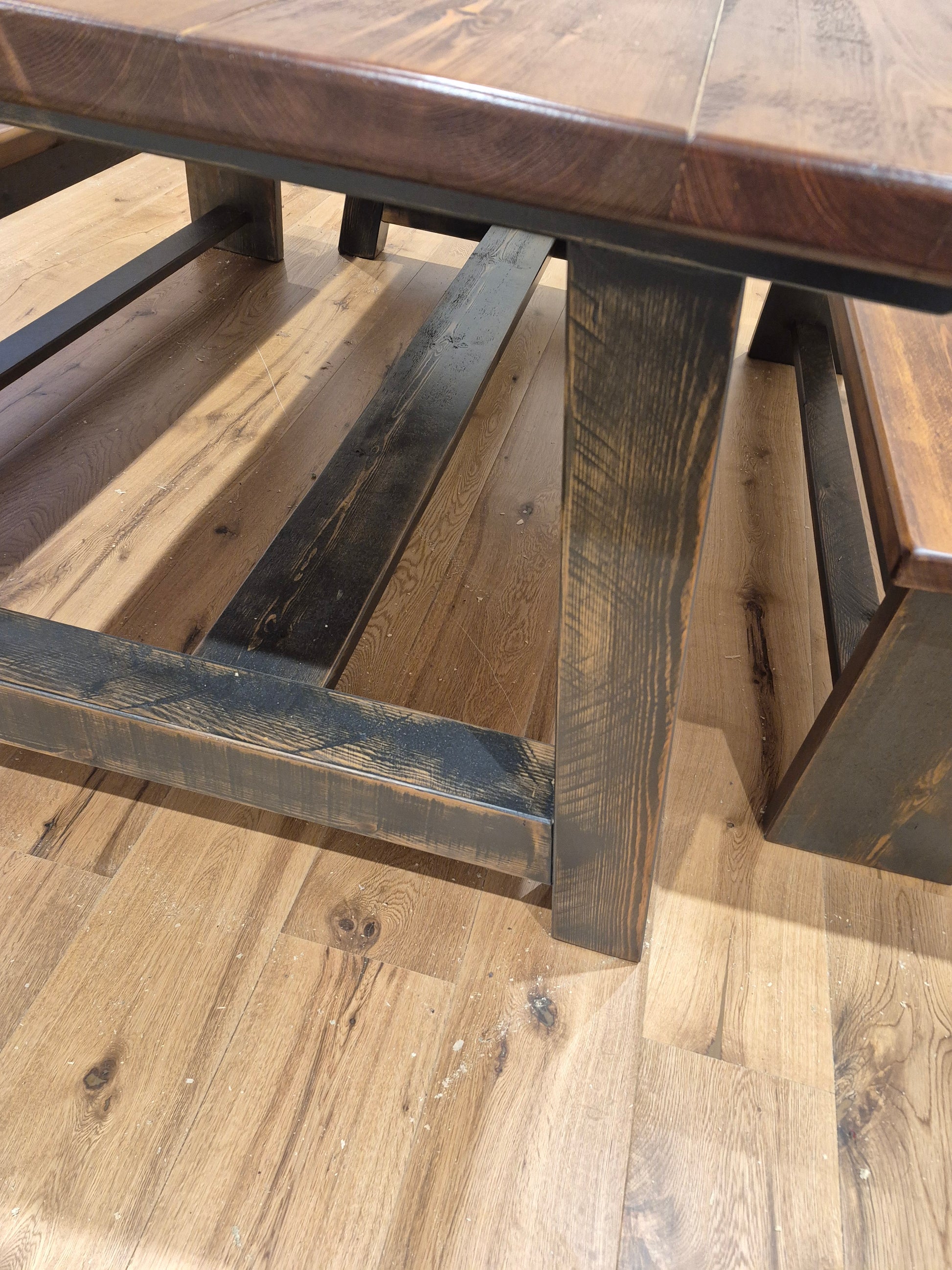 Chunky Solid Pine Farmhouse Style Kitchen Table