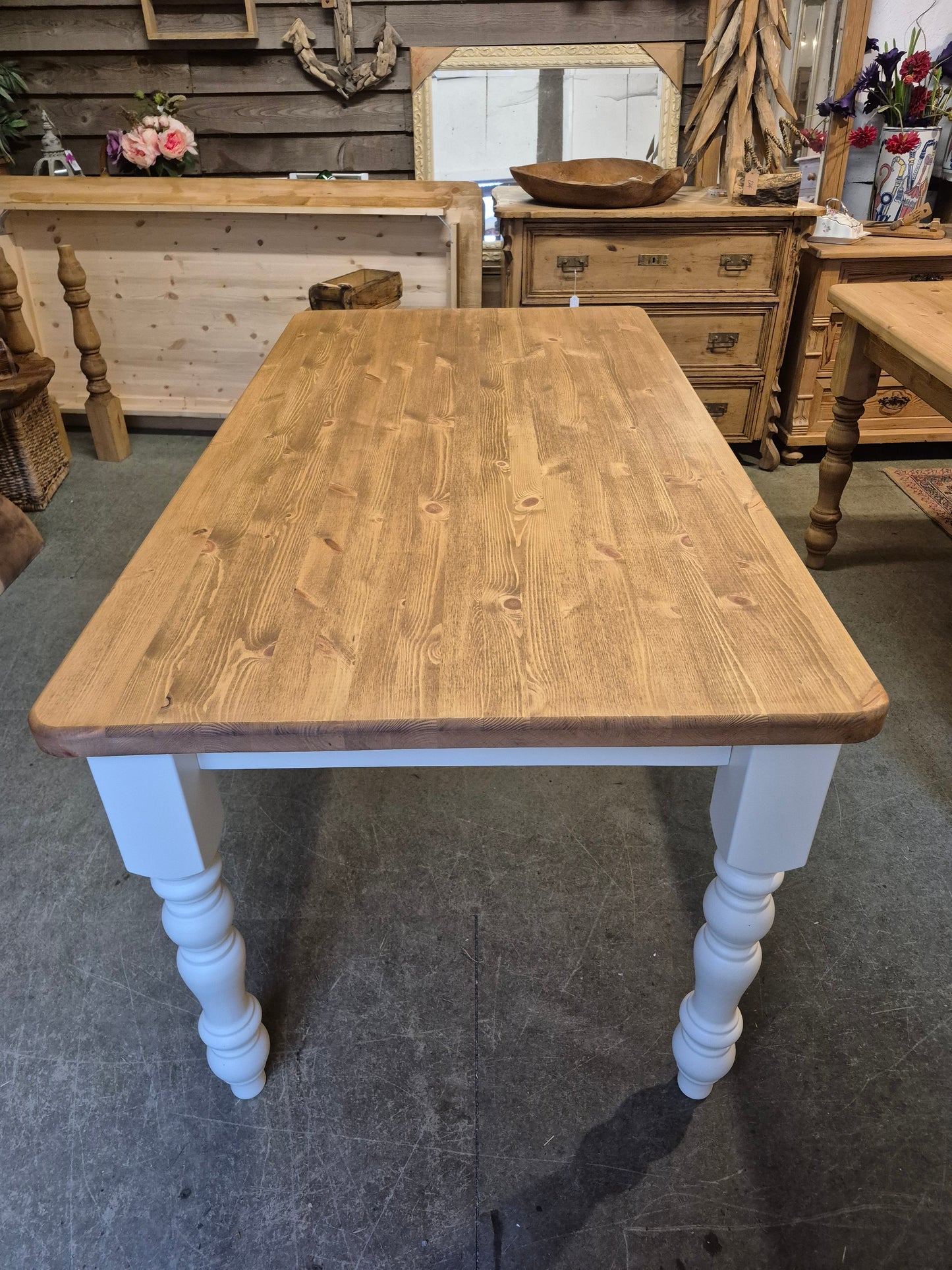 Farmhouse Table with Painted Legs 5' x 3'