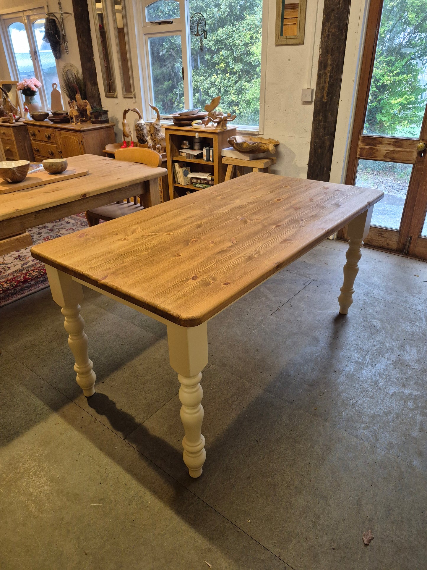Farmhouse Table with Painted Legs 5' x 3'