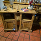 Antique Pine Pair of Bedside Table Cabinets 