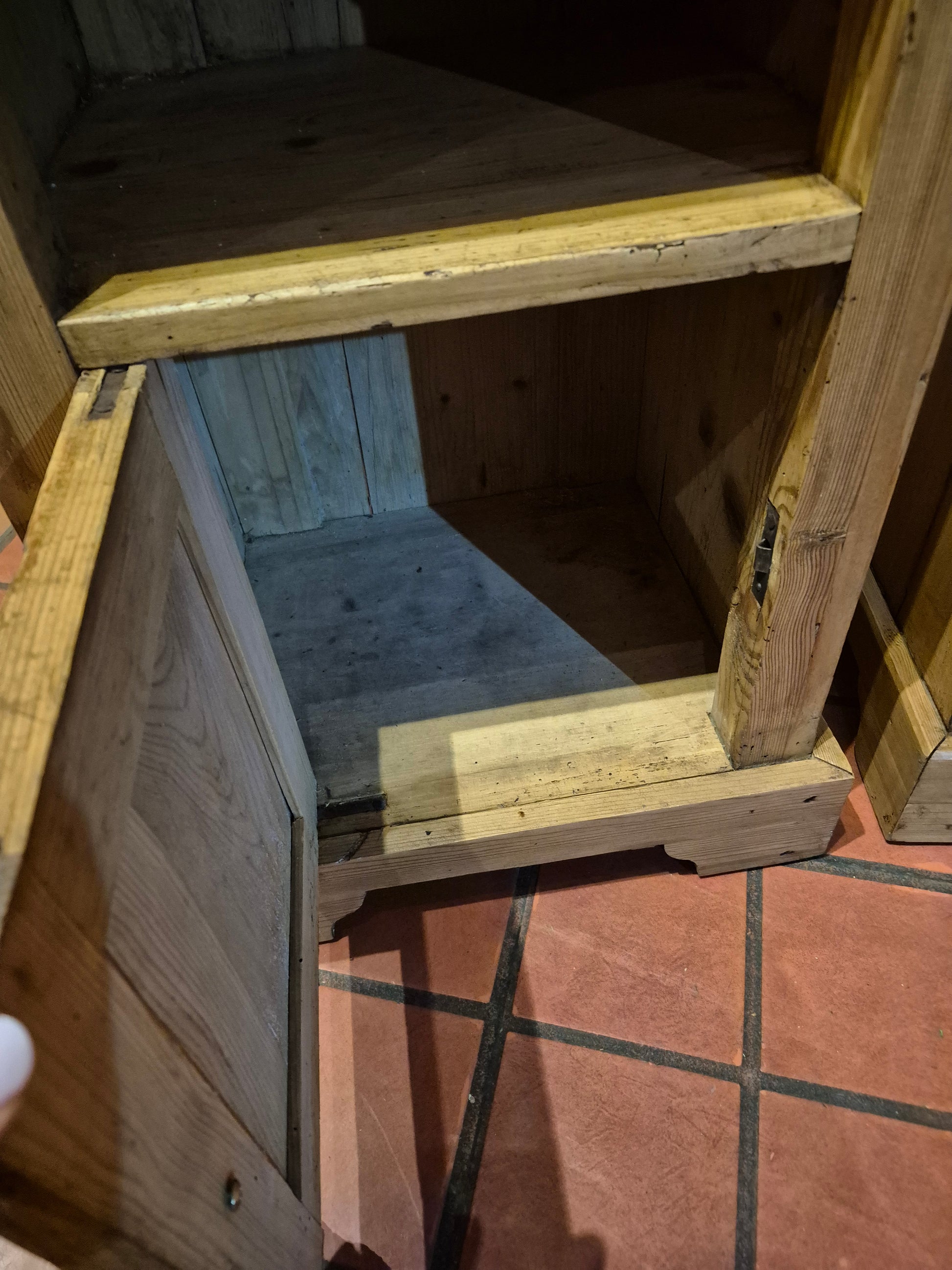 Antique Pine Pair of Bedside Table Cabinets 