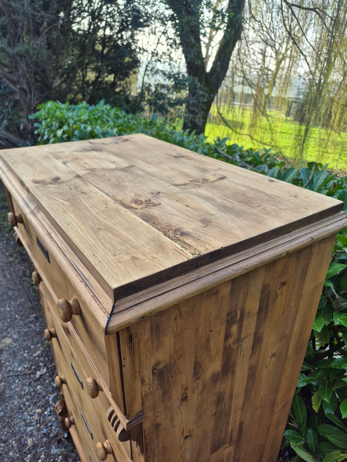 Tall Antique Pine Chest of Drawers